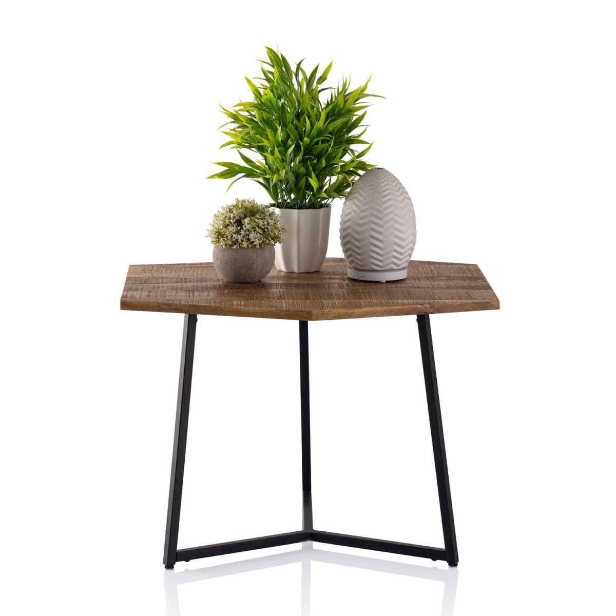 Zije tabel 56 x 48 cm salontafel Duurzame woonkamer tafel Inca metalen frame zwart