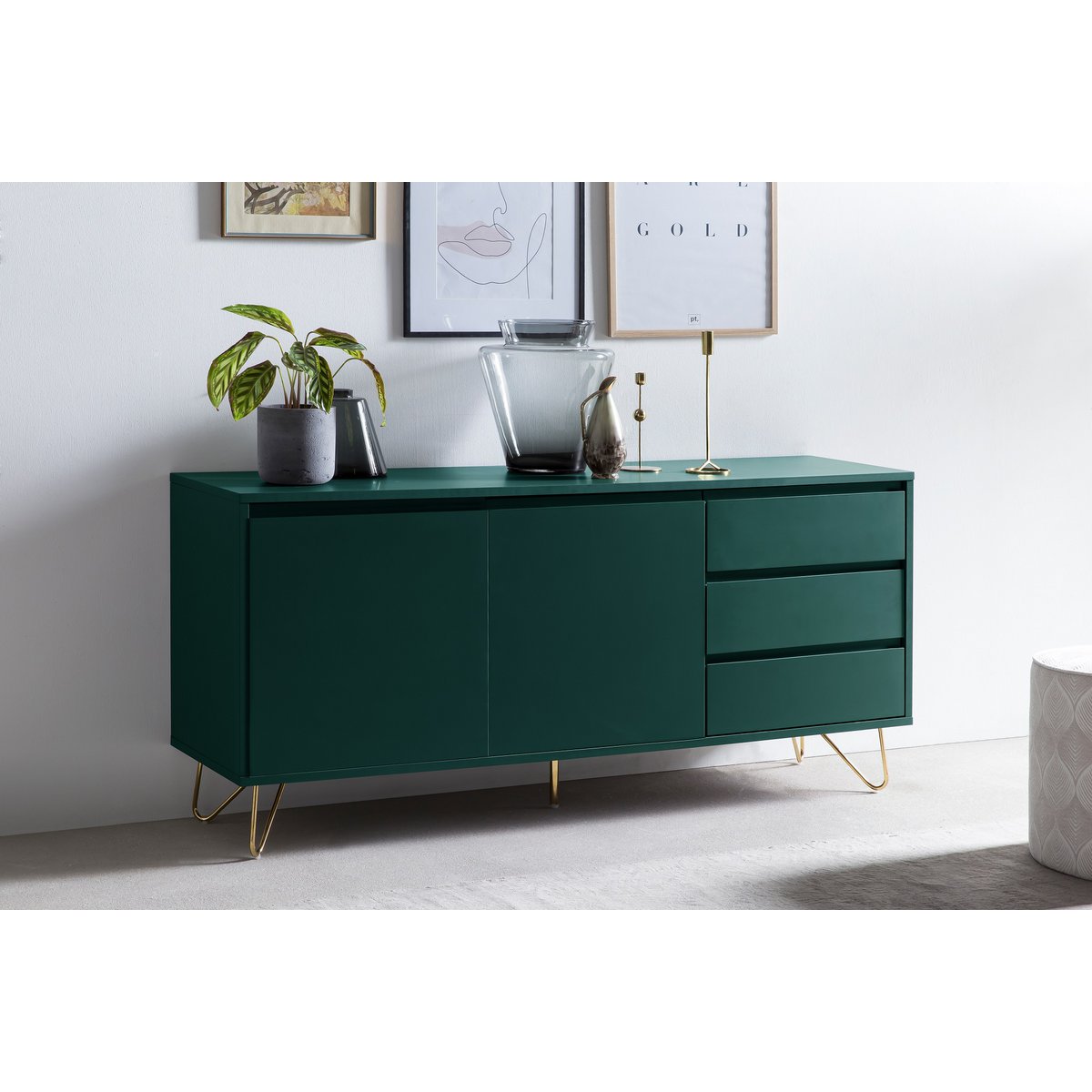 Dressoir met 2 deuren en 3 lades