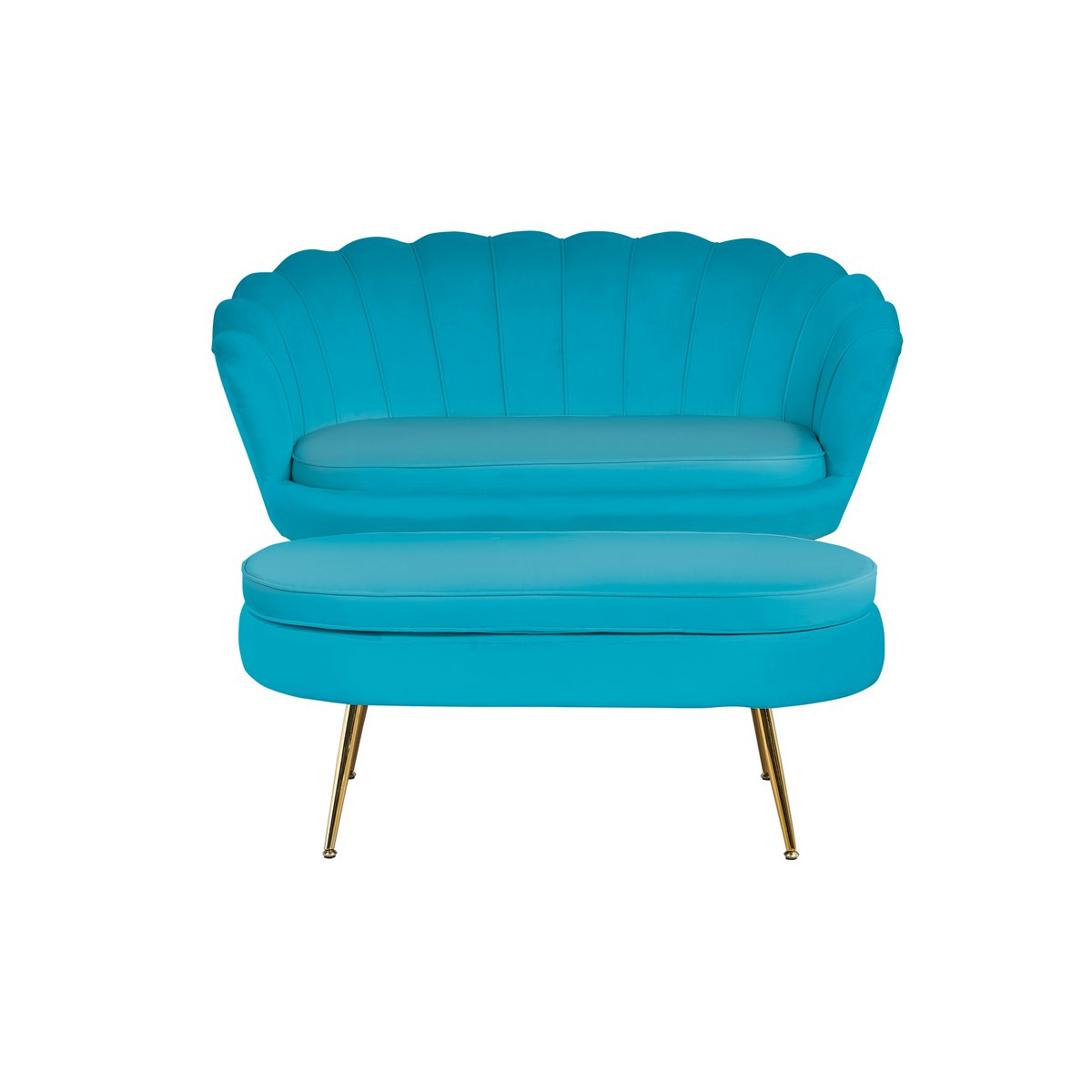 Fluwelen schelpenbank blauw