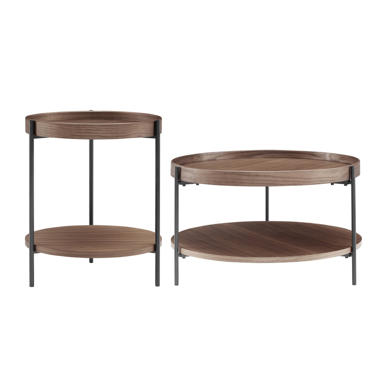 Salontafel set van 2 walnoot
