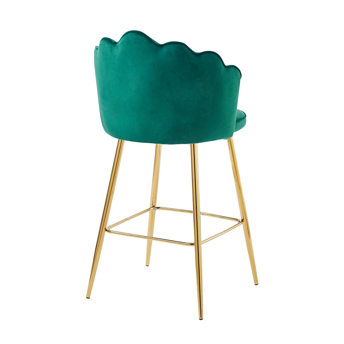 Set van 2 Shell Design Velvet Barkrukken Groen