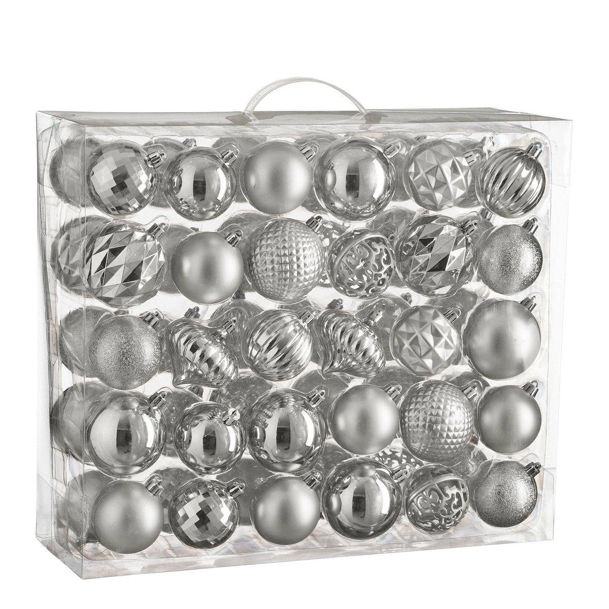 Kerstballen set Unbreakable baubles Zilver