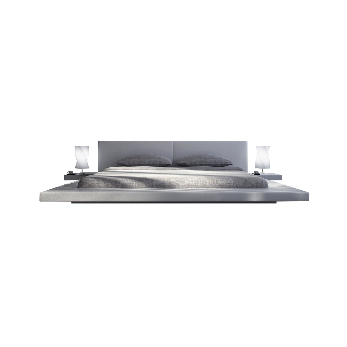 Gestoffeerd bed 140x200 cm wit kunstleerlook