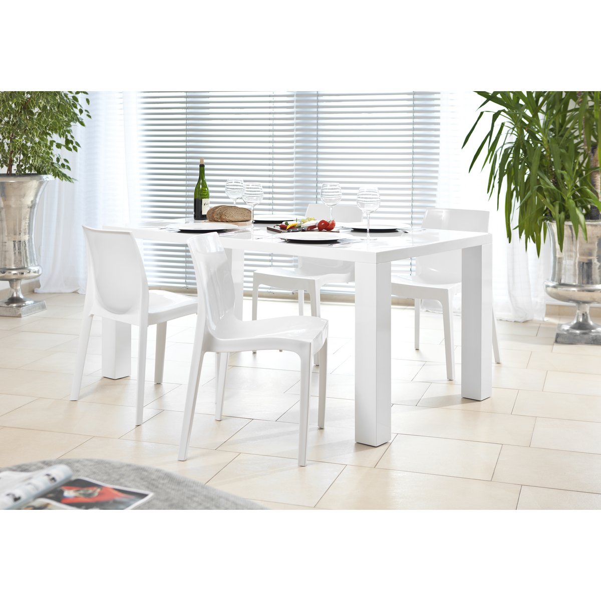 Eettafel 140x90x76 cm wit