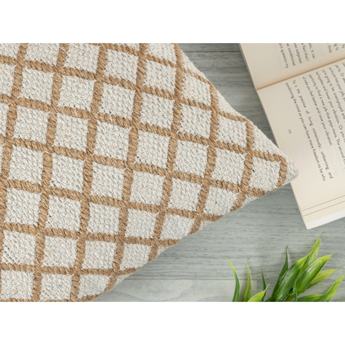Sierkussen 40x40cm 12-delige set 2 x 6 PU bankkussen sierkussen katoen en naturel jute