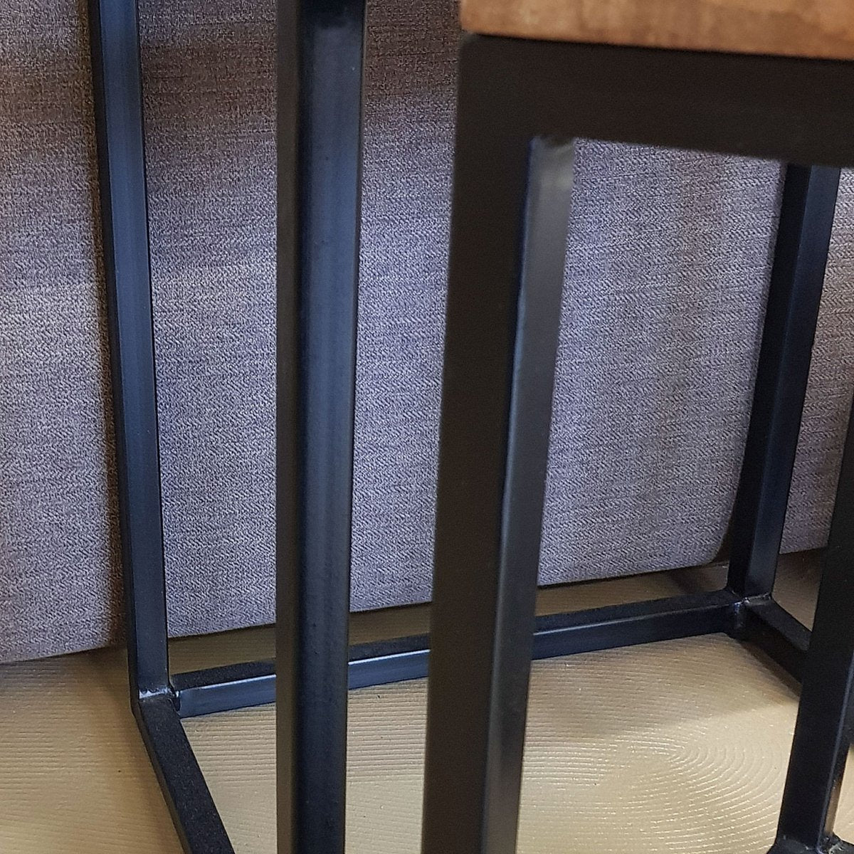 Bijzettafel houten set tafel set 2 stuks woonkamer tafel salontafel dallas metalen frame