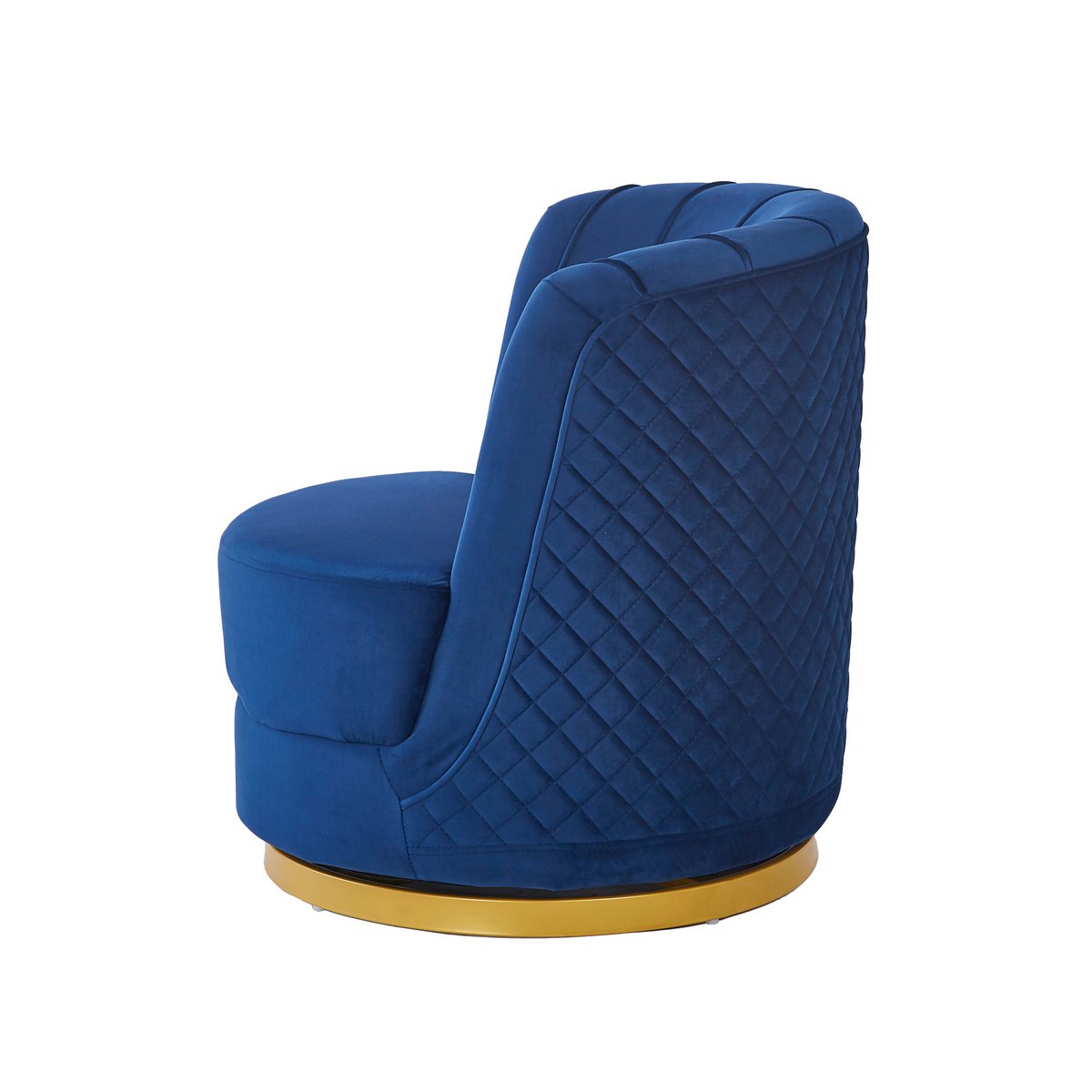 Donkerblauwe fluwelen draaifauteuil