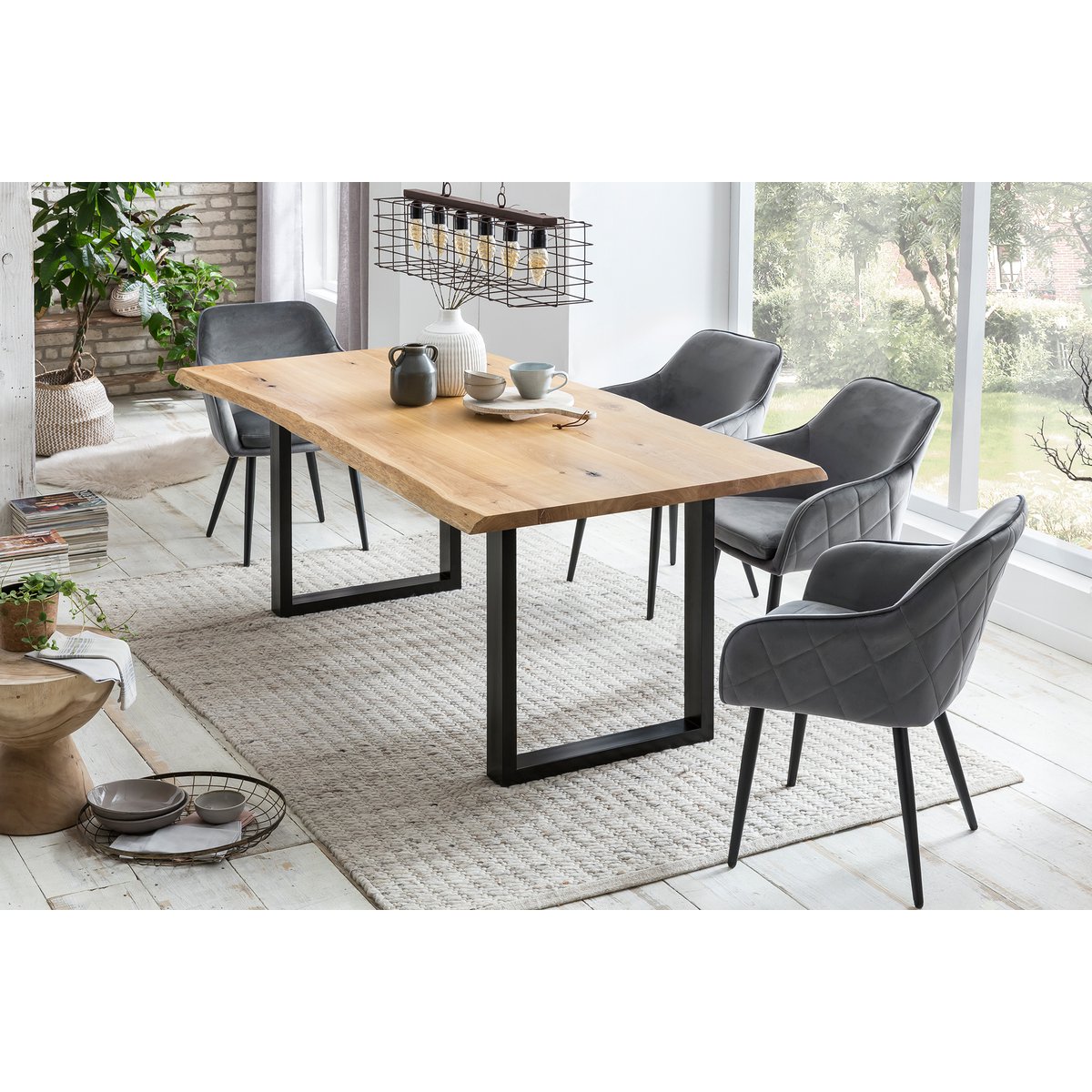 Eettafel 160x90 cm gemaakt van eikenhout