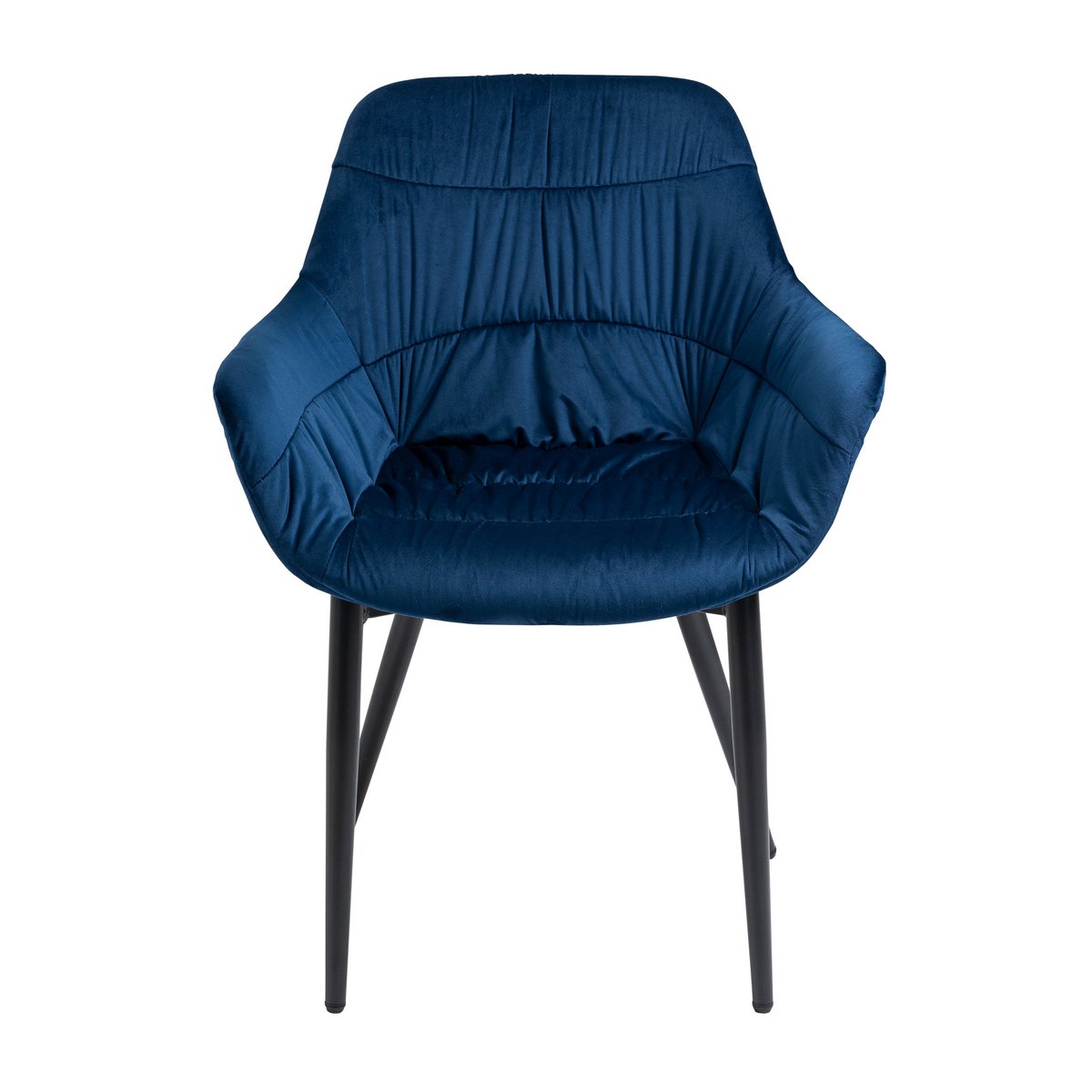 Fauteuil met honingraatstiksel in fluweelblauw