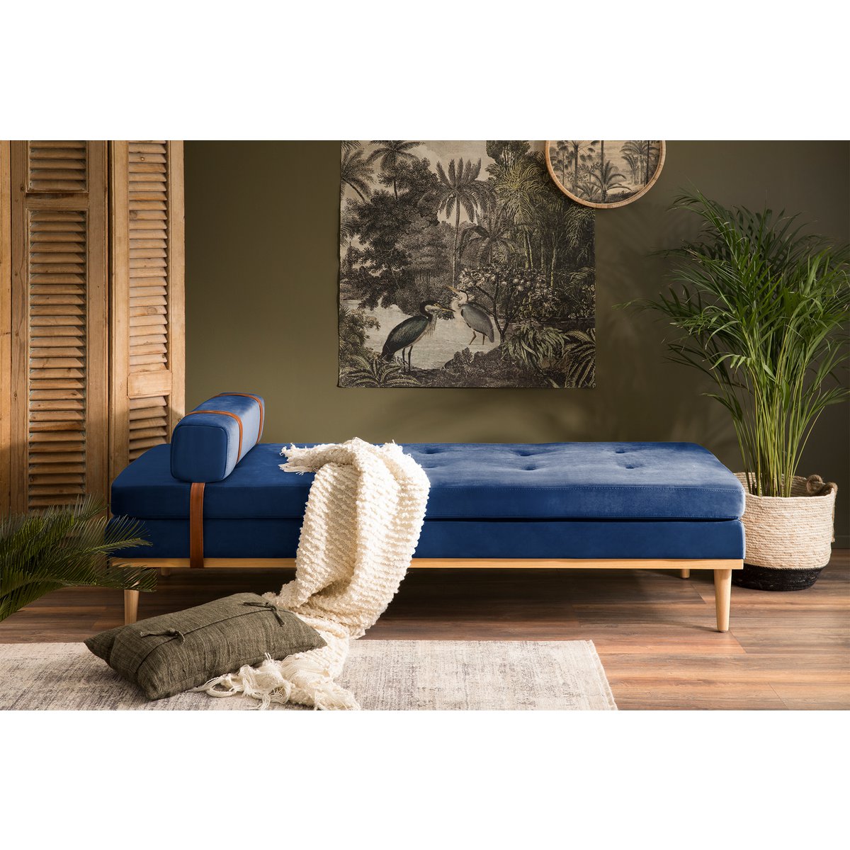 Dagbed fluweel blauw