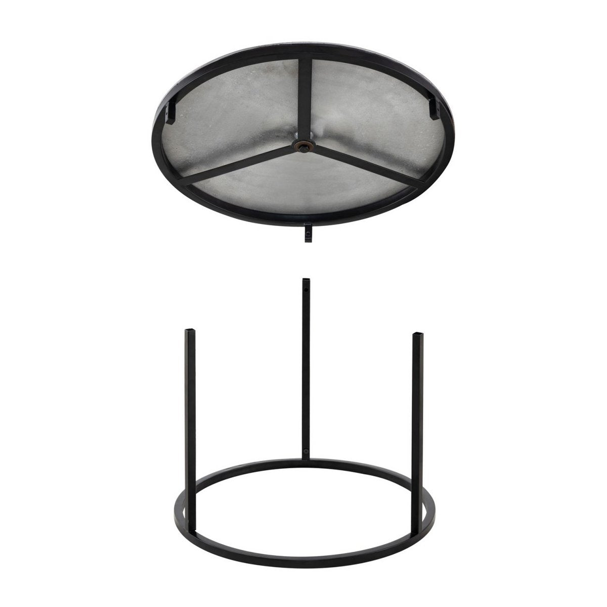 Salontafelset 2 stuks ø 55 en 45 cm bijzettafel zilver metalen tafels ronde Carlton woonkamer