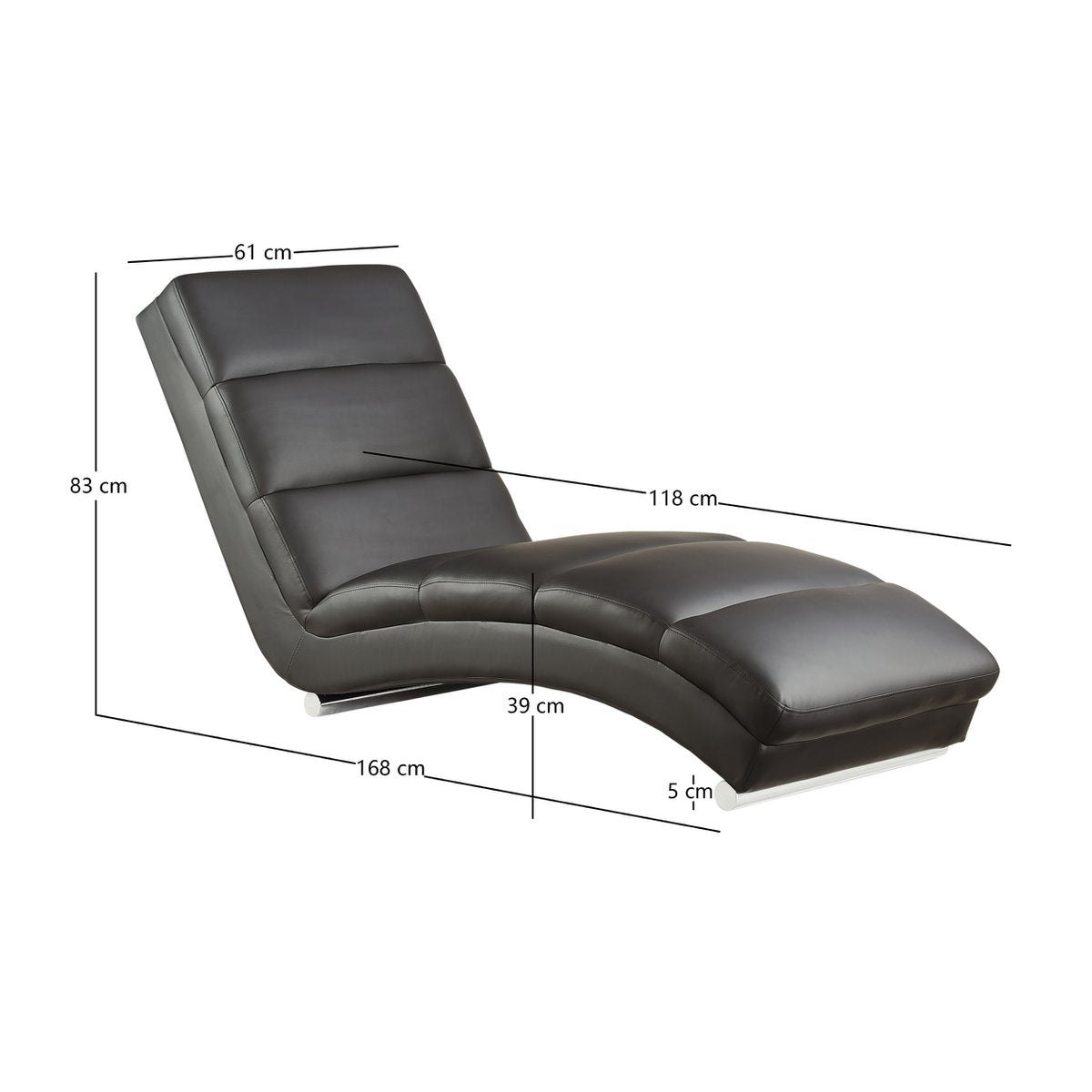 Relax ligbed zwart kunstleer look