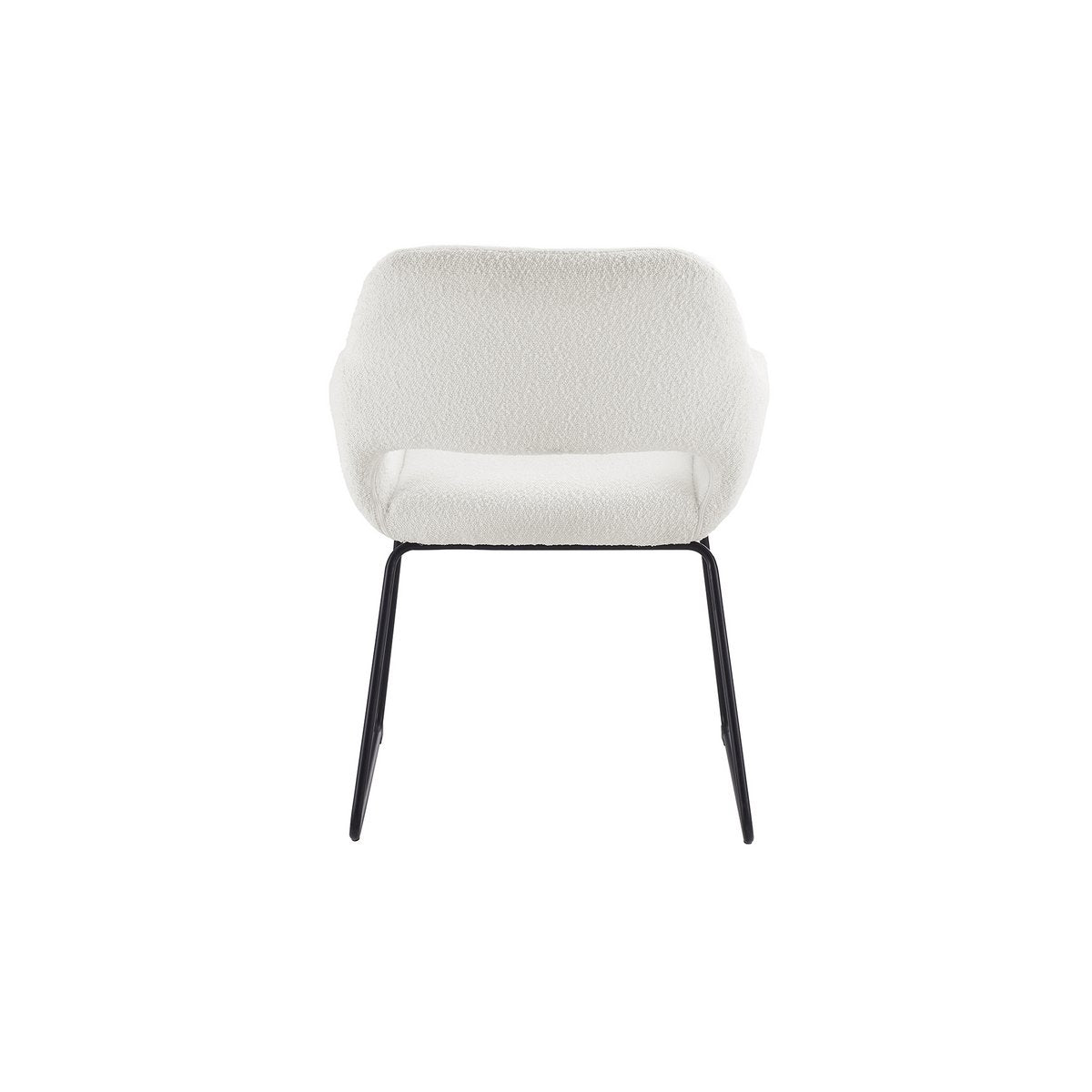 Fauteuil met ruguitsparing Bouclé stof wit