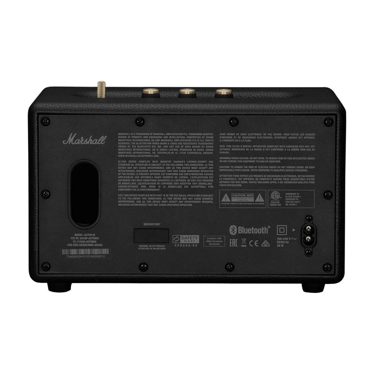 Dankzij de draagbare Bluetooth®-luidsprekers Marshall Acton III Zwart Goud 15 W