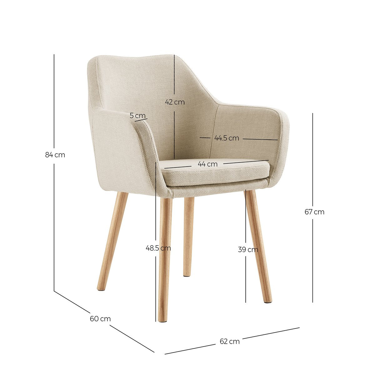Fauteuil structuurstof beige