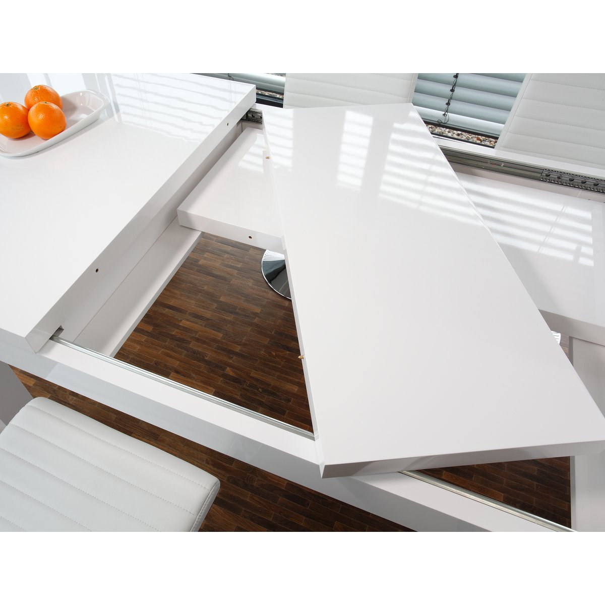 Eettafel 180/260x90 cm wit