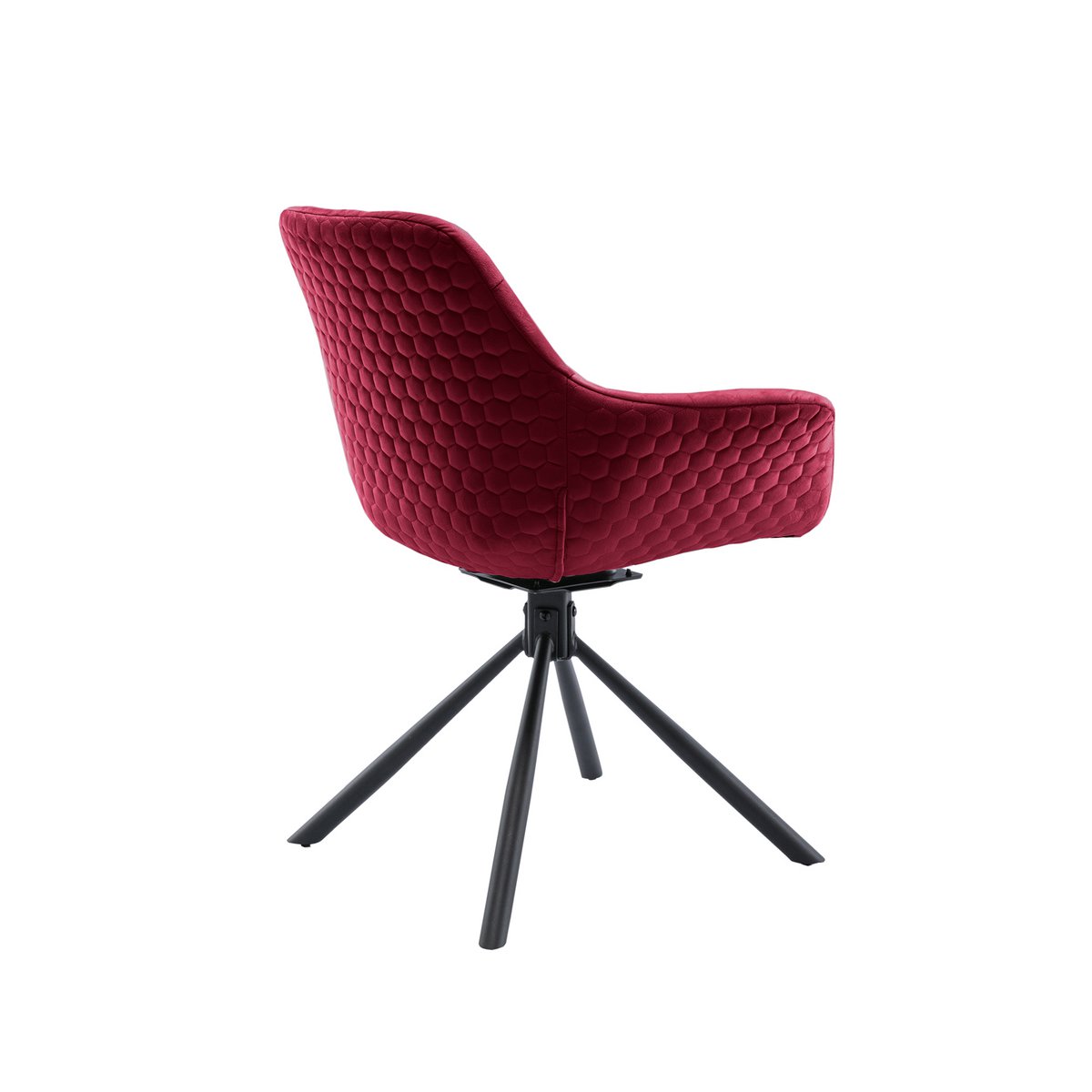 Fauteuil met honingraatstiksel in rood fluweel