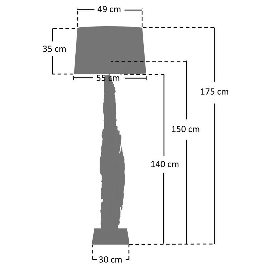 Vloerlamp drijfhout naturel/wit 175 cm
