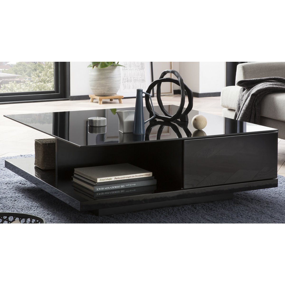 Salontafel 100x100x36 cm zwart