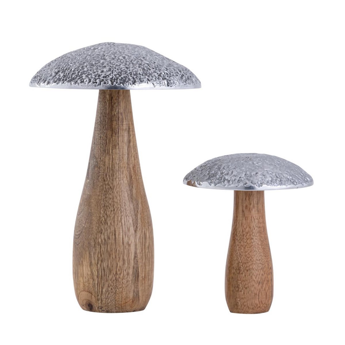 Deco-figuren 2 Set paddestoelen H20/12x13/9cm display mastbox 12x 2-delige mango-hout