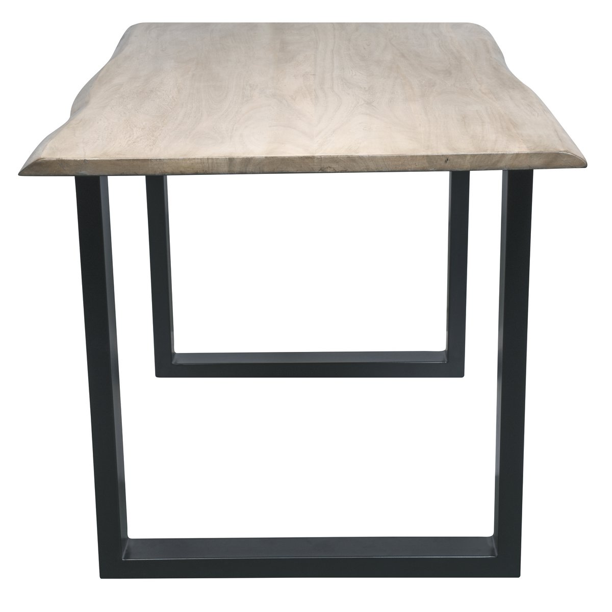 Tafel 160 x 85 cm, licht gekalkt blad, zwart frame