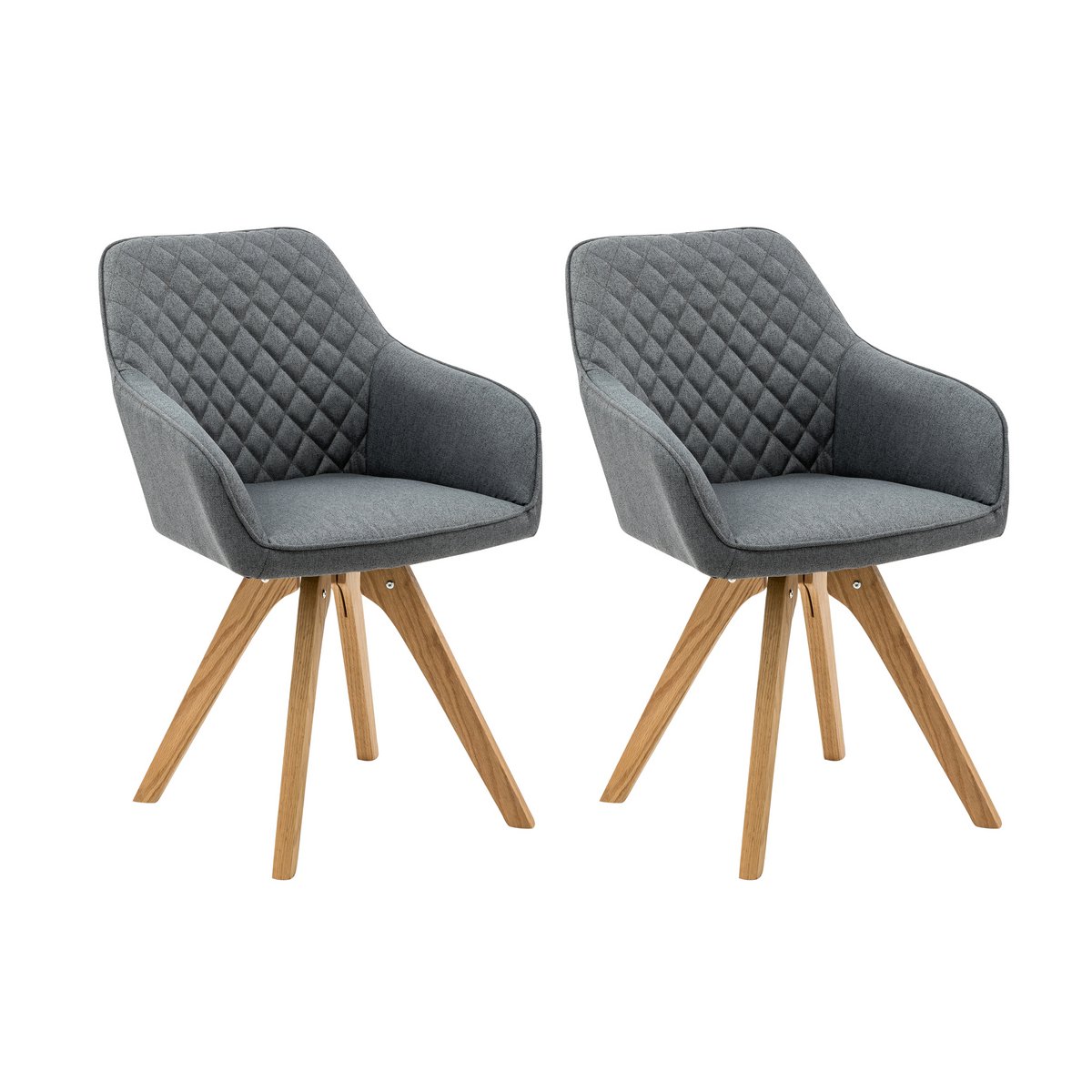 Fauteuil set van 2 grijs textiel