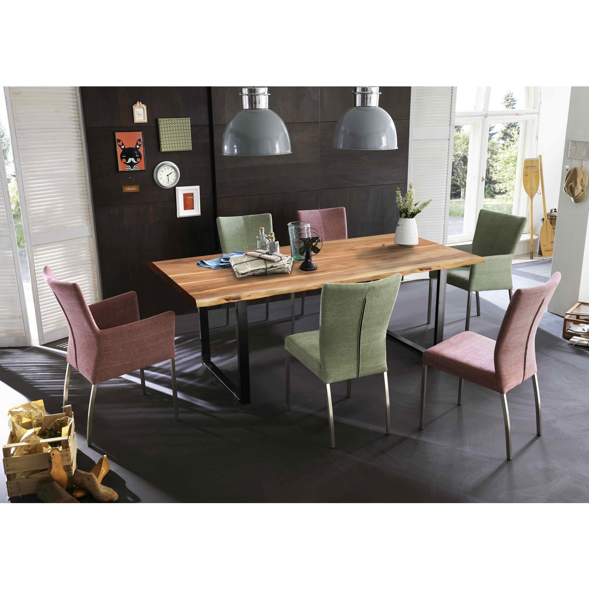 Tafel 200x100 cm, naturel acacia, 36 mm