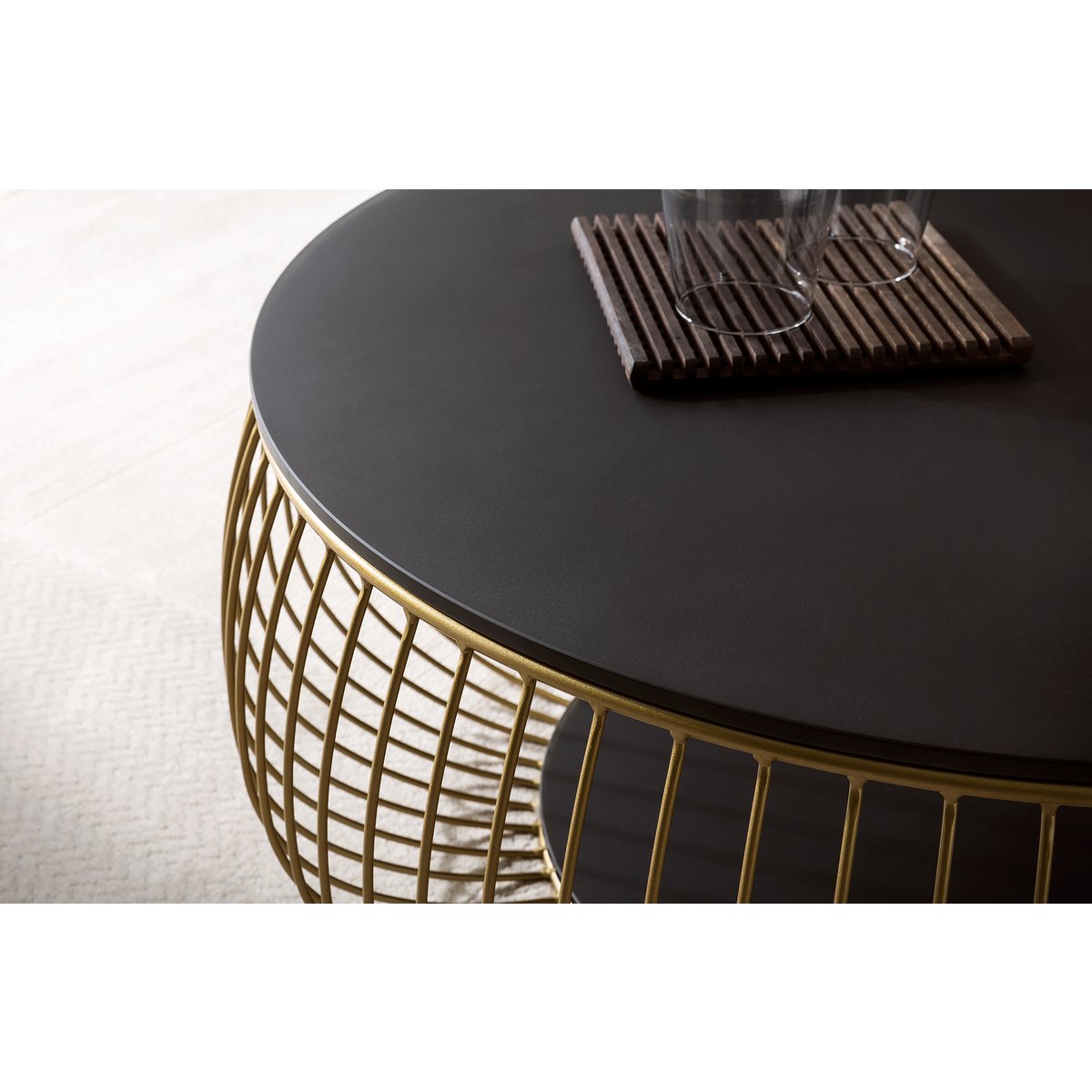 Salontafel Ø 86 cm zwart/goud