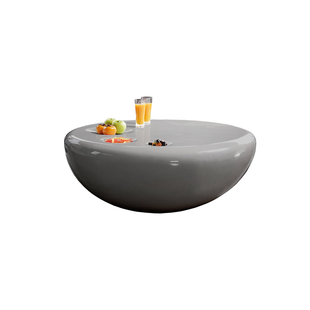 Salontafel 100 cm rond grijs glasvezel