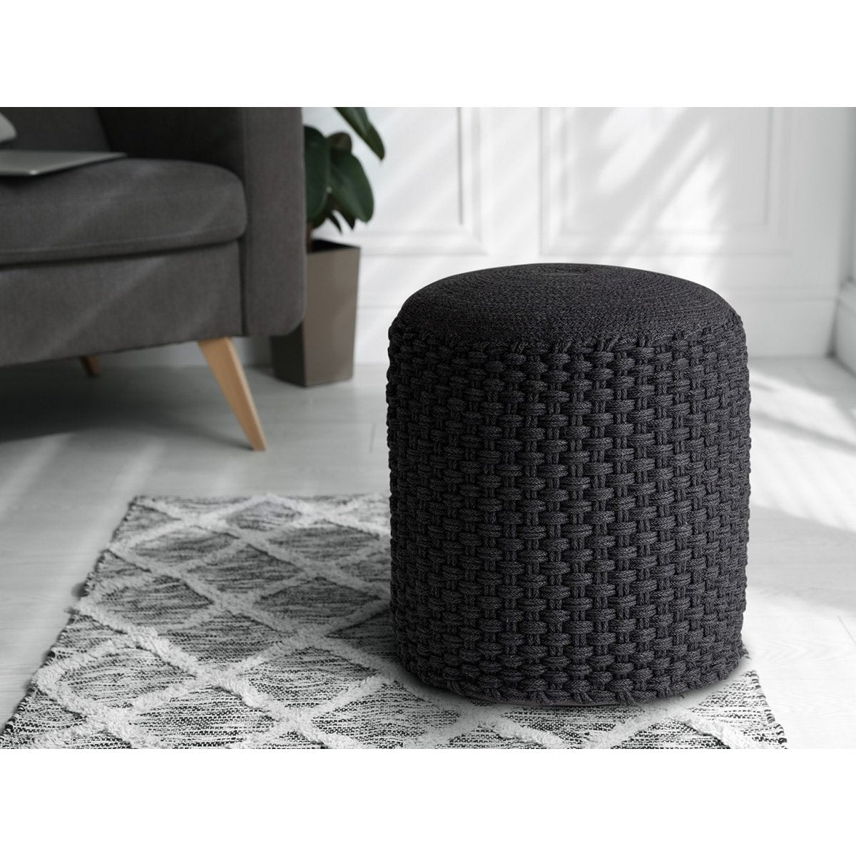 Krukken merino pouf outdoor Ø40 h45 cm stoel pouf kan worden vervuld