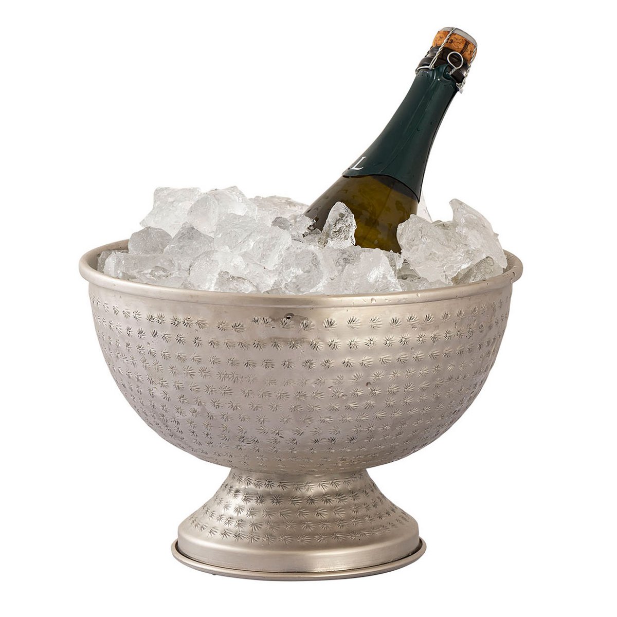 Fleskoeler wijnkoeler 4-delige metaal Ø 29 cm champagne koeler ronde zilveren goud ijs skyhears champagne