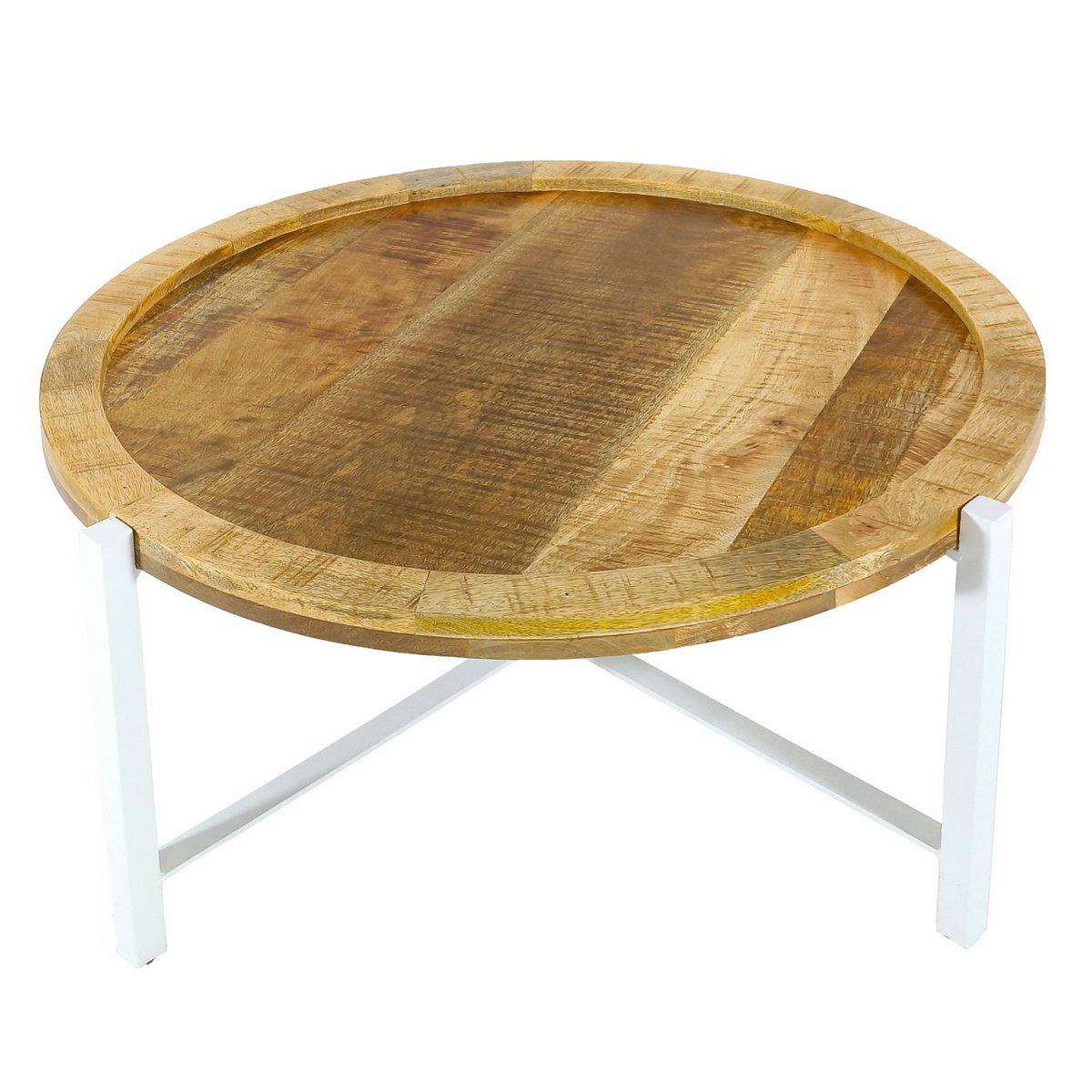 Salontafel Ø75cm bijzettafel woonkamer tafel rond sioux metalen frame
