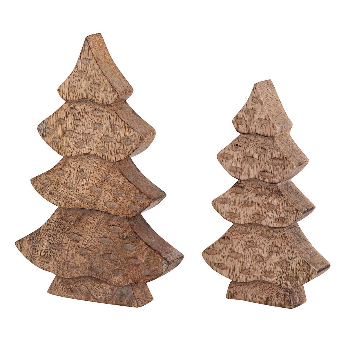 Decof Figuur Tree 2er Set houten figuur H23/20 cm hoofddoos 16-delige kerstdecoratie mango hout
