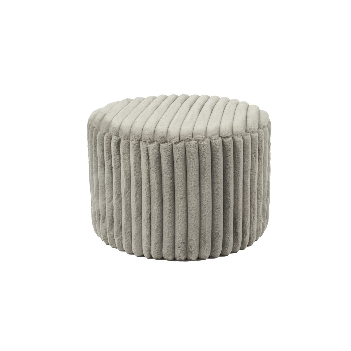 Kruk Ø55 cm pluche corduroy lichtgrijs