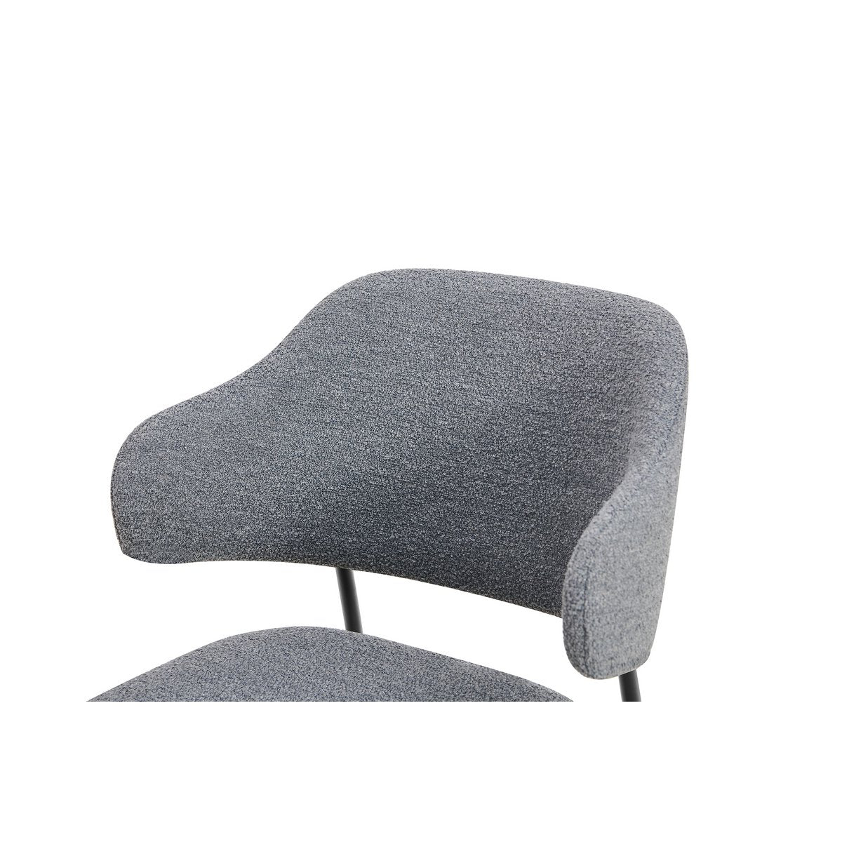Bouclé fauteuil set van 2 donkergrijs