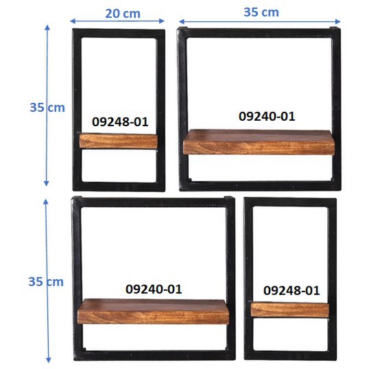 Wandplankenset, 4 stuks