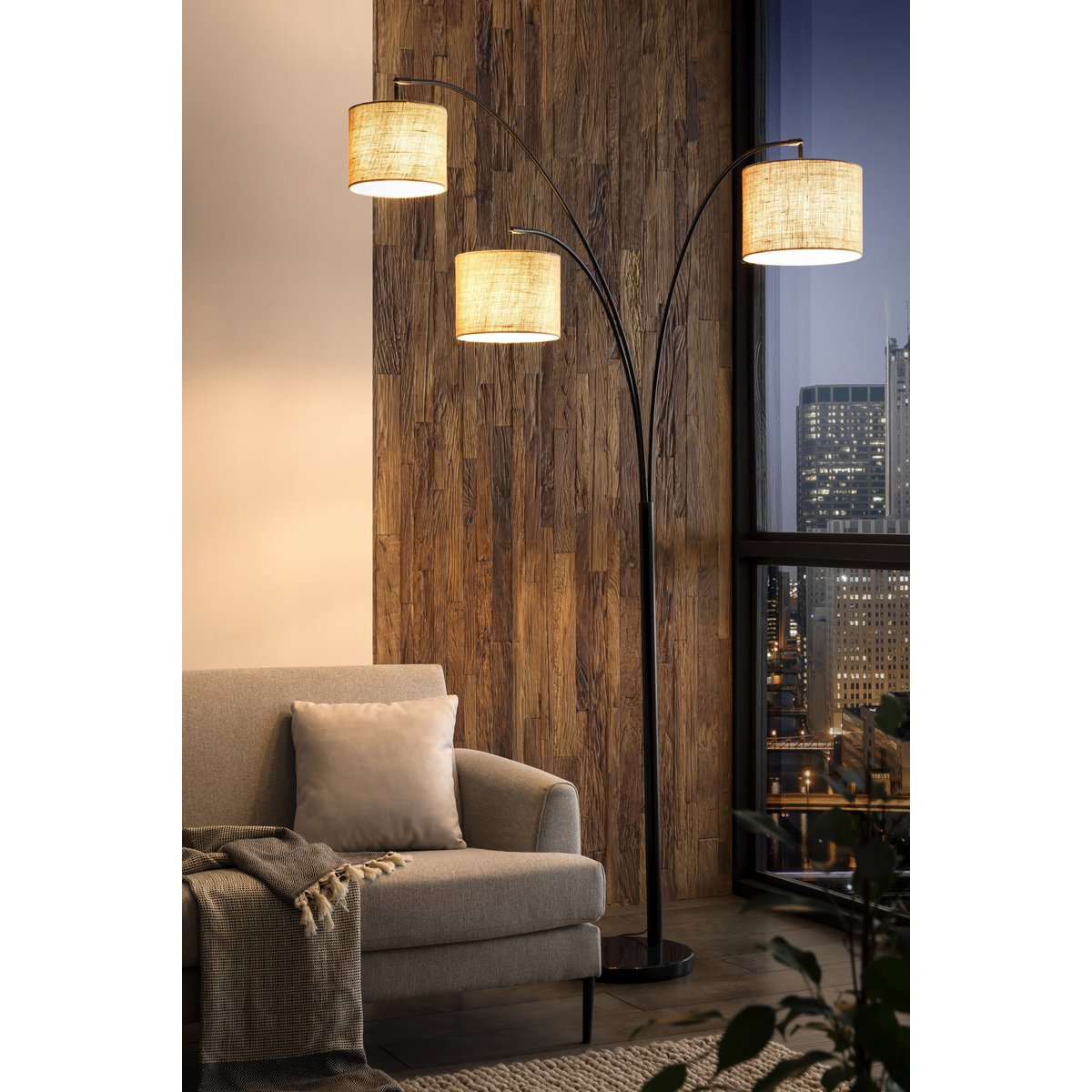 Vloerlamp zwart met marmeren voet