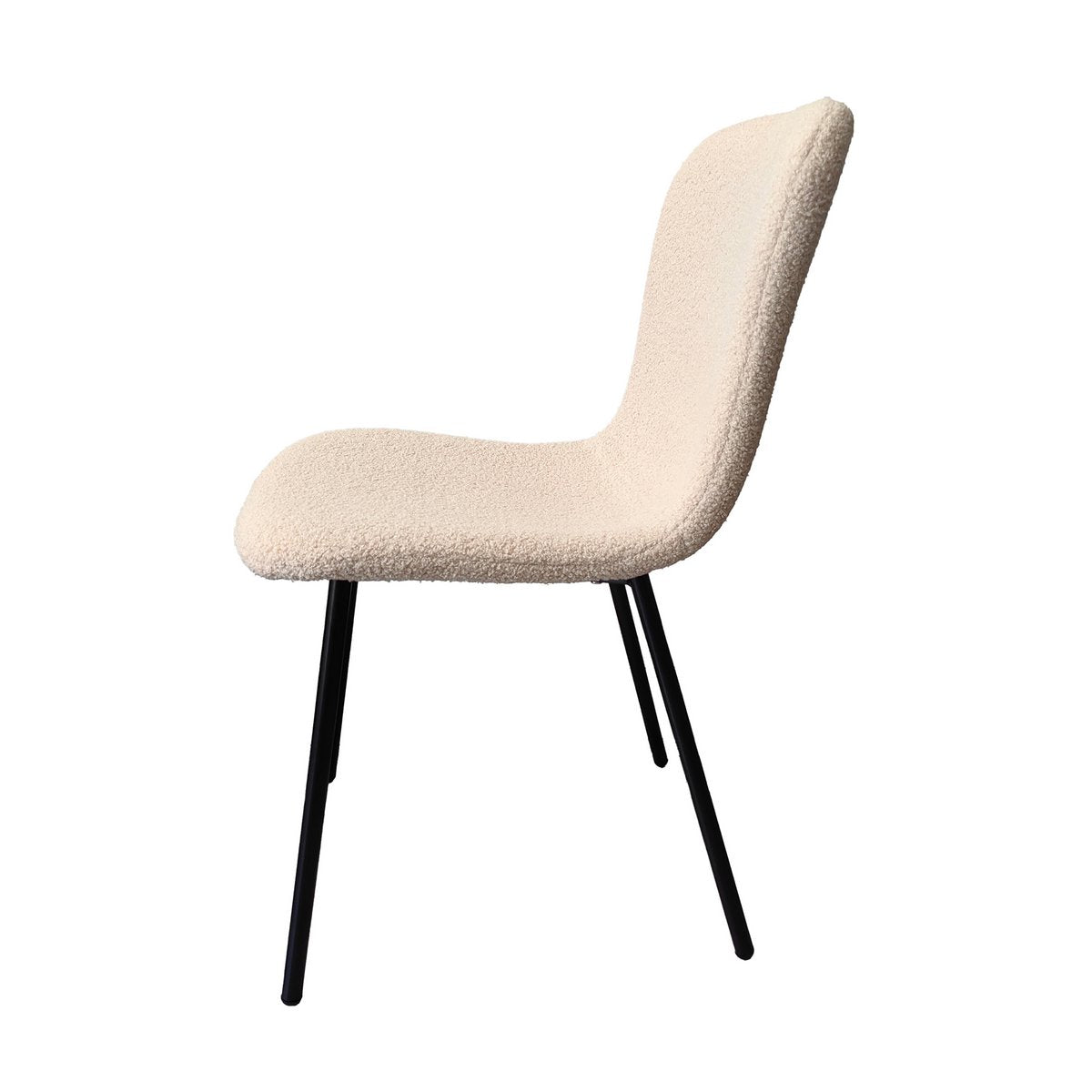 Bouclélook stoelenset van 4 beige