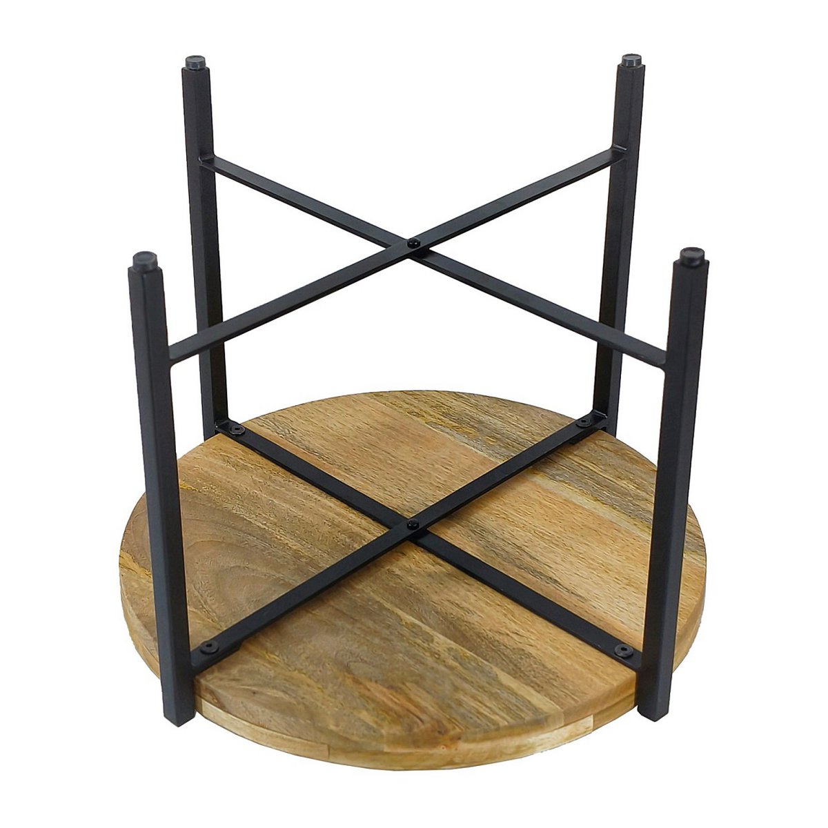 Salontafel Ø75cm bijzettafel woonkamer tafel rond sioux metalen frame