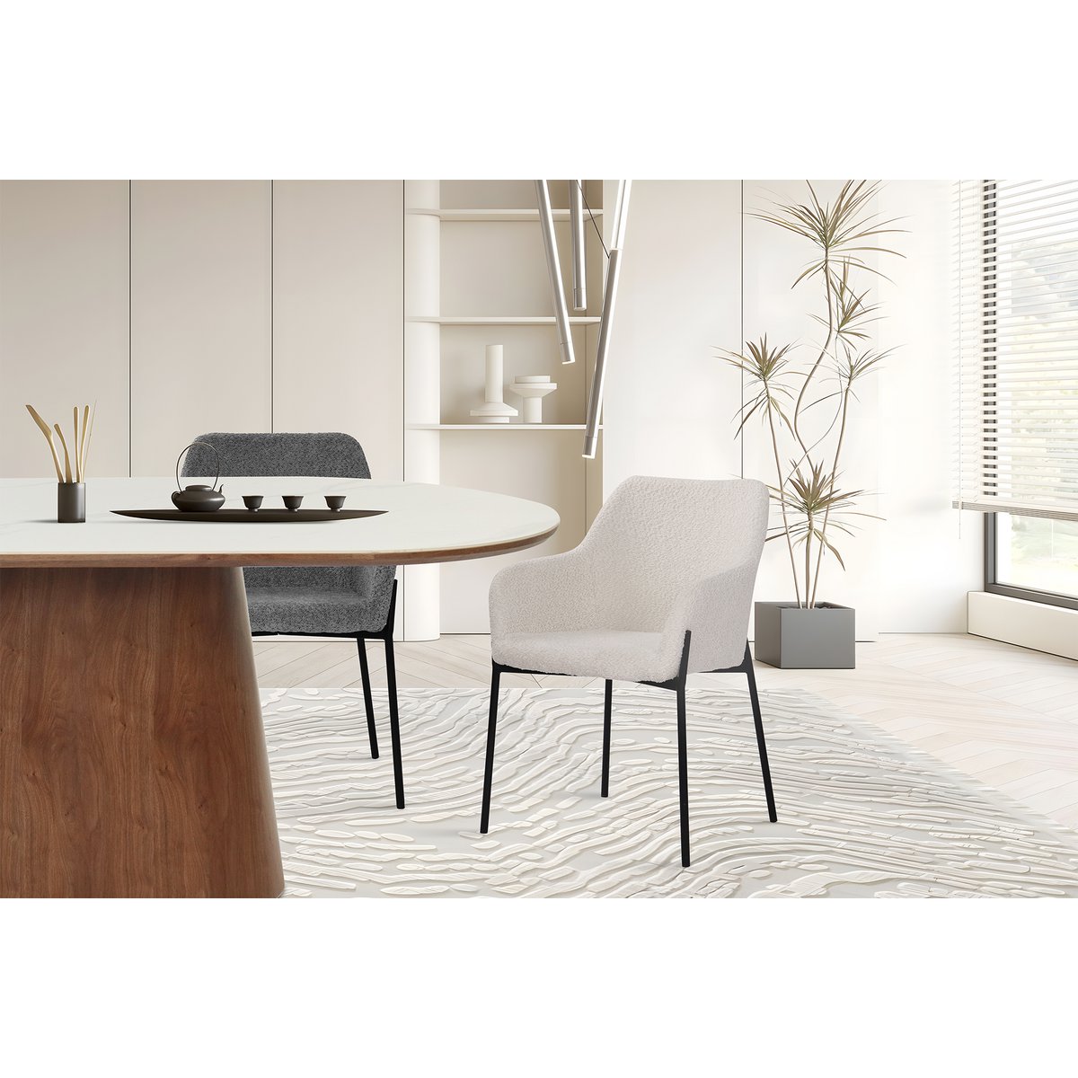 Set van 2 fauteuils met bouclé hoes