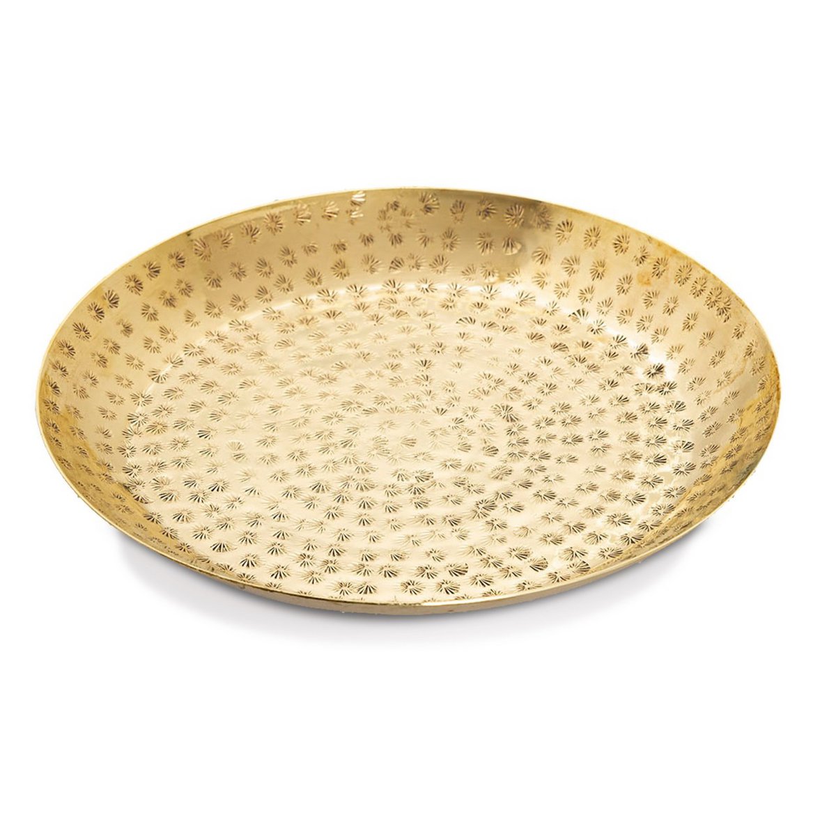 Decoratief dienblad Ø 28 cm rond gouden of zilveren decoratiebaal Serveer dienblad metalen kaarslichtlade