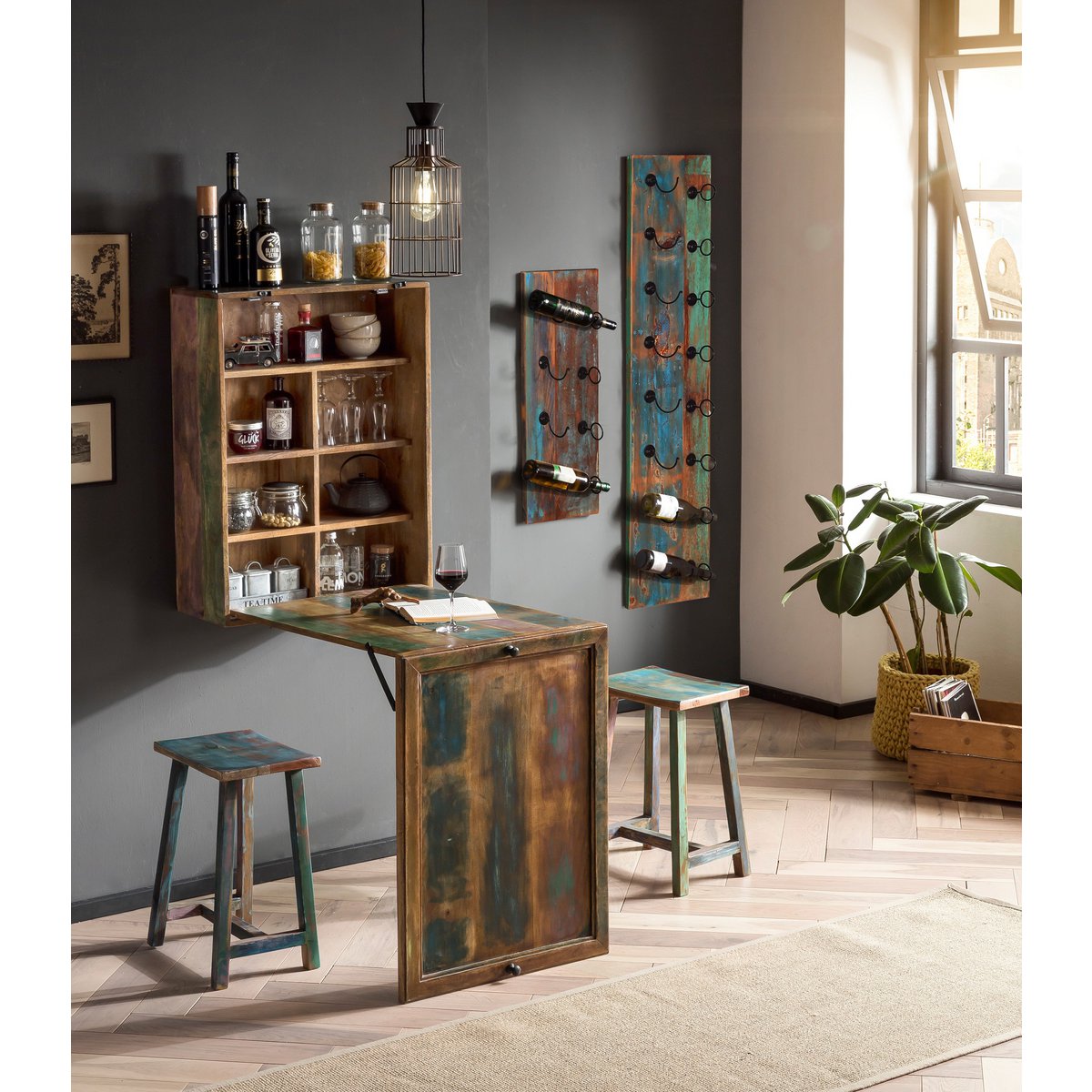Klaptafel met 2 krukken