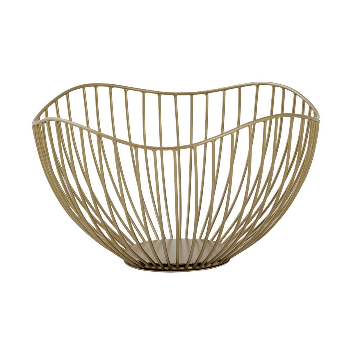 Fruitmand 16-delige metaal Ø 25 H 14 cm broodmand Set 2 x 8 PU fruitkom metaal zwart of gouden golf