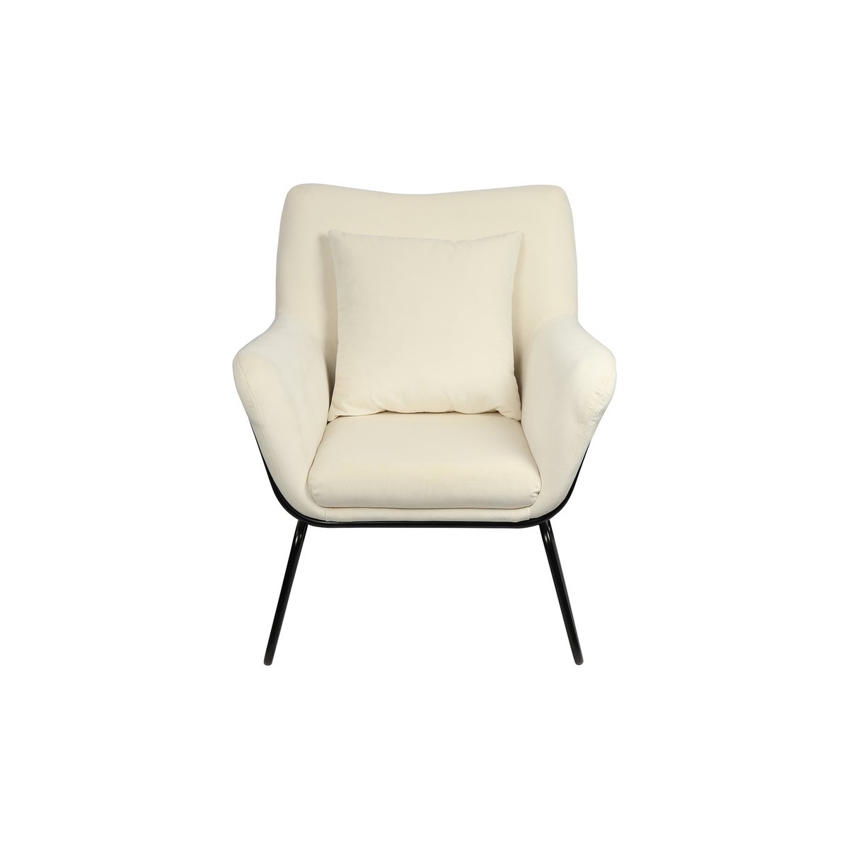 Loungestoel bekleed met beige fluweel