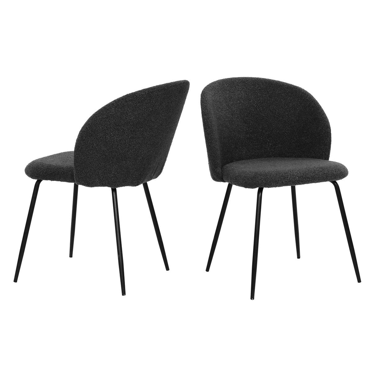 Set van 2 stoelen met structuurstoffen bekleding