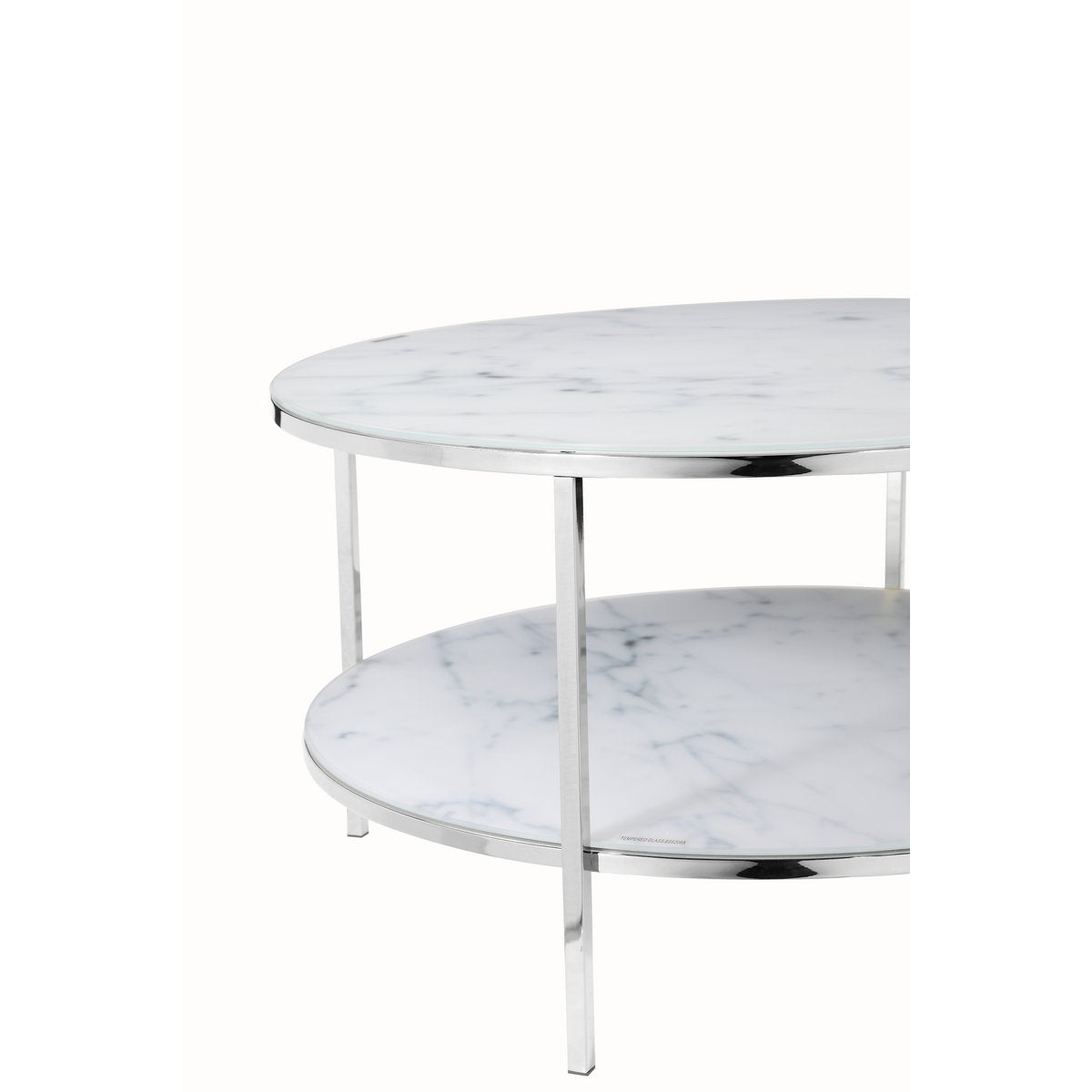 Salontafel met 2 planken Ø 80 cm