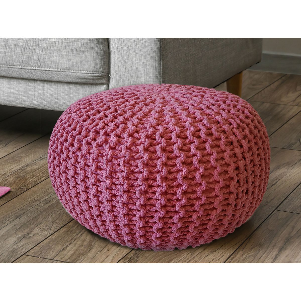 Pouf Ø 55 H 37 H 37 brei -kruk stoel pouf vloerkussen duurzaam
