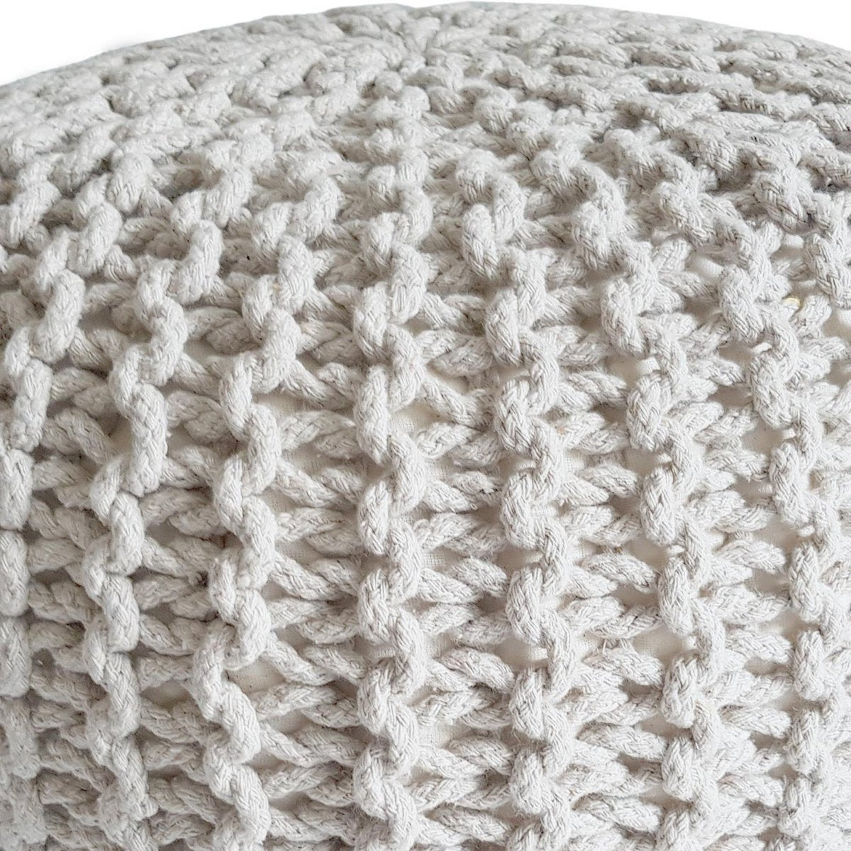 Brei -ontlasting pouf Ø 45 H 30 cm cm stoel pouf breien vloer kussen