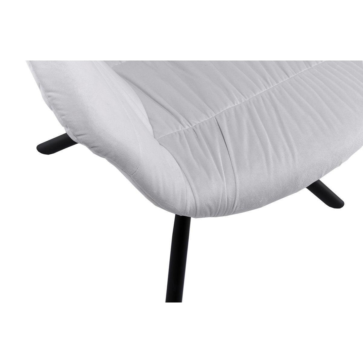 Fauteuil met honingraatstiksel in lichtgrijs fluweel
