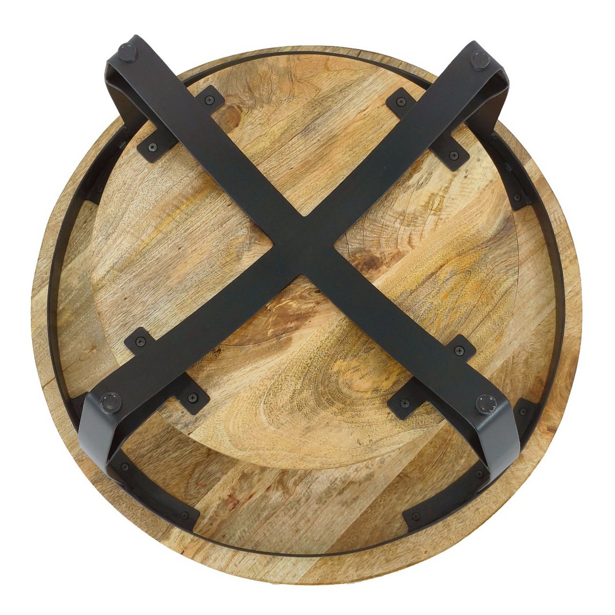Salontafel rond ø65cm bijzettafel Los Angeles metalen frame zwart
